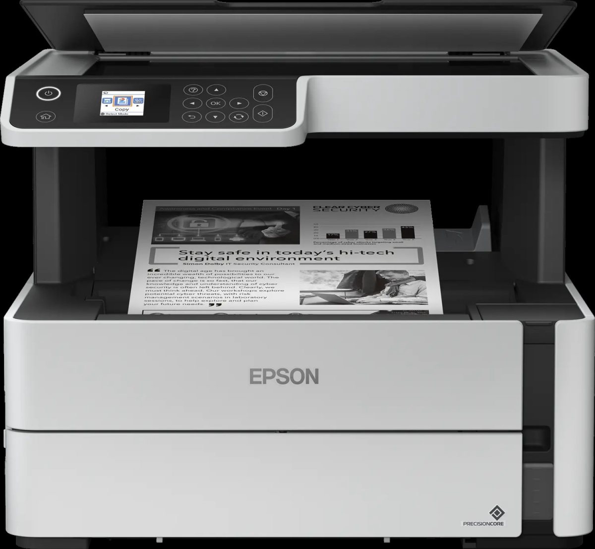 Epson 39 ppm Mono A4 Print Scan Copy USB Wired Wireless Wi-Fi Direct Ethernet Duplex Print Only incl 2 ink bottles | Scanner / Copier / Duplex printing
