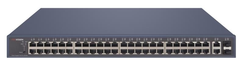 Hikvision L2 Smart Managed 48 Gigabit PoE ports 2 Gigabit RJ45 2 Gigabit SFP uplink ports 802.3af Switch