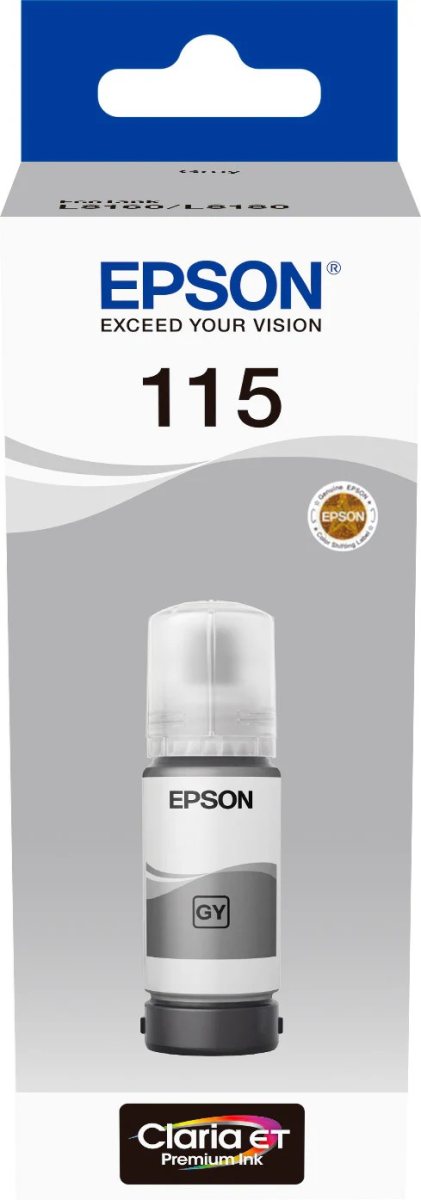 Epson 115 Ink Bottles 70ml EcoTank L8160 6200 pages 2300 Photos | Grey