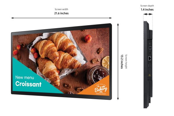 Samsung QB24C T 24” Display | 24" | SAMSUNG 24" EDGE LED FHD 300 nit 16/7 HOUR PANEL TOUCH.