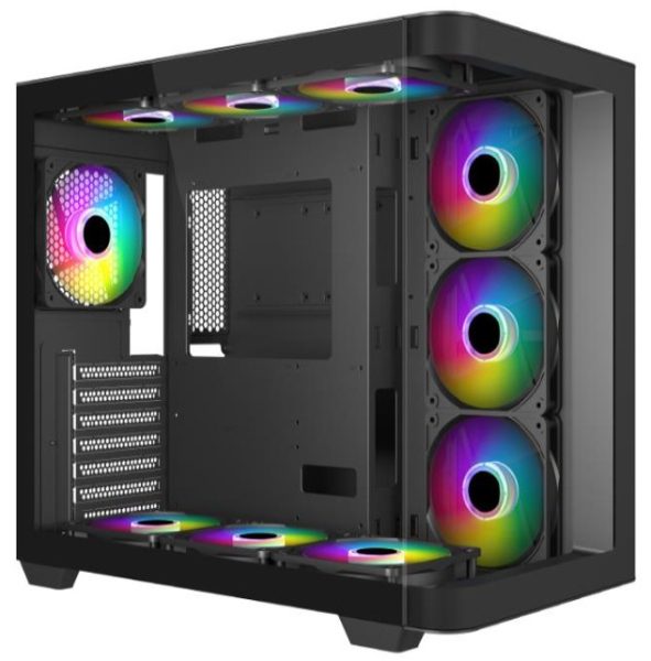 Mecer Graphite Curved Gaming ATX Case W | Power Supply